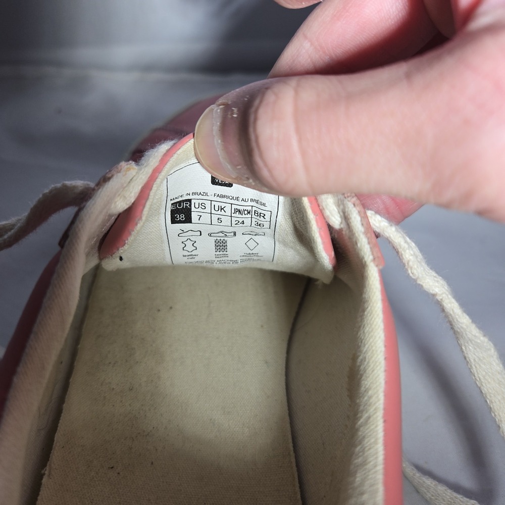Veja Esplar Low Sneakers Womens 7 US Pink Shoe Cream Laces *READ - Picture 5 of 7